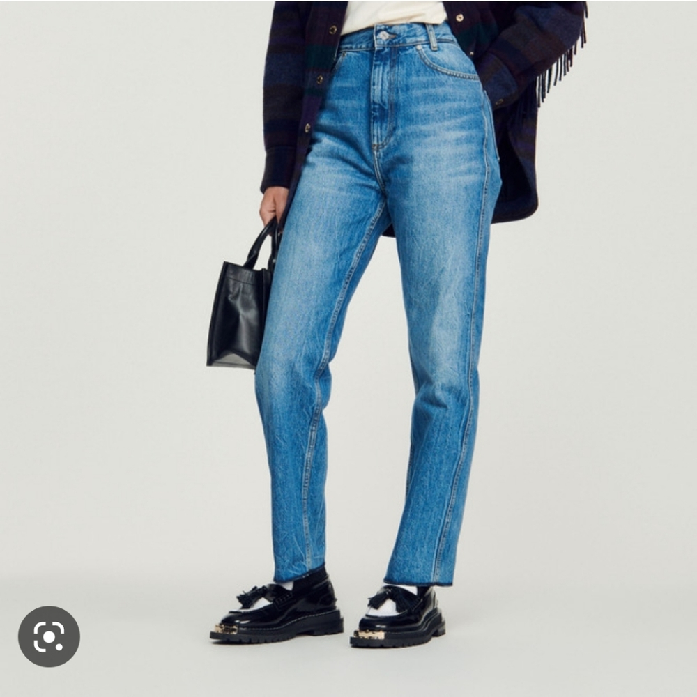 Sandro high rise straight jeans